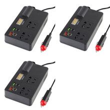 3X 12V/24V Car Inverter 200W to AC 220V with Converter QC 3.0 USB/PD/Type-C Chargers Voltage Detection B