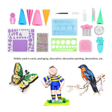 Handgjort Pappers Quilling Verktyg Kit - Hantverks Rullande Set med Pappers Hantverk Crimper Kam Linjal Stift Border Buddy Set