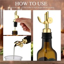 Dosatori nel Acciaio Inossidabile Ponderato Dispenser per Olio D'Oliva Beccuccio per Bottiglie di Liquore Dosatore Automatico per Olio (Oro, 24 Pezzi)