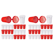 40 Stuks Visvoerkooi, Val, Lokmiddel, Voerbak, Plastic Aasemmer voor Rivierkreeften, Garnalen, Regenwormen, Krab, Karper