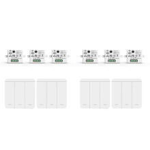 6 Stuks Draadloze Lichtschakelaar RF 433Mhz Relaisontvanger met 2x 3-Voudige Paneelschakelaar LED-Afstandsbediening voor LED-Lamp