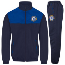 Chelsea Official Football Gift Mens Jacket & Pants Tracksuit Set Navy Large