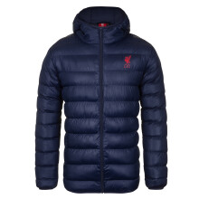 Liverpool FC Official Football Mens Quilted Hooded Winter Jacket Navy Med.