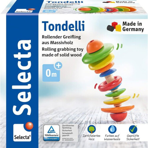 Jouet pour bébé - SELECTA - Tondelli SEL-1465 - Bois - Hochet coloré et léger 1