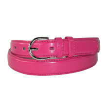 CTM Women's Leather Dress Belt 28.5 mm Silver Buckle
