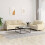 VidaXL vidaXL 2-tlg. Sofagarnitur mit Kissen Creme Stoff 1