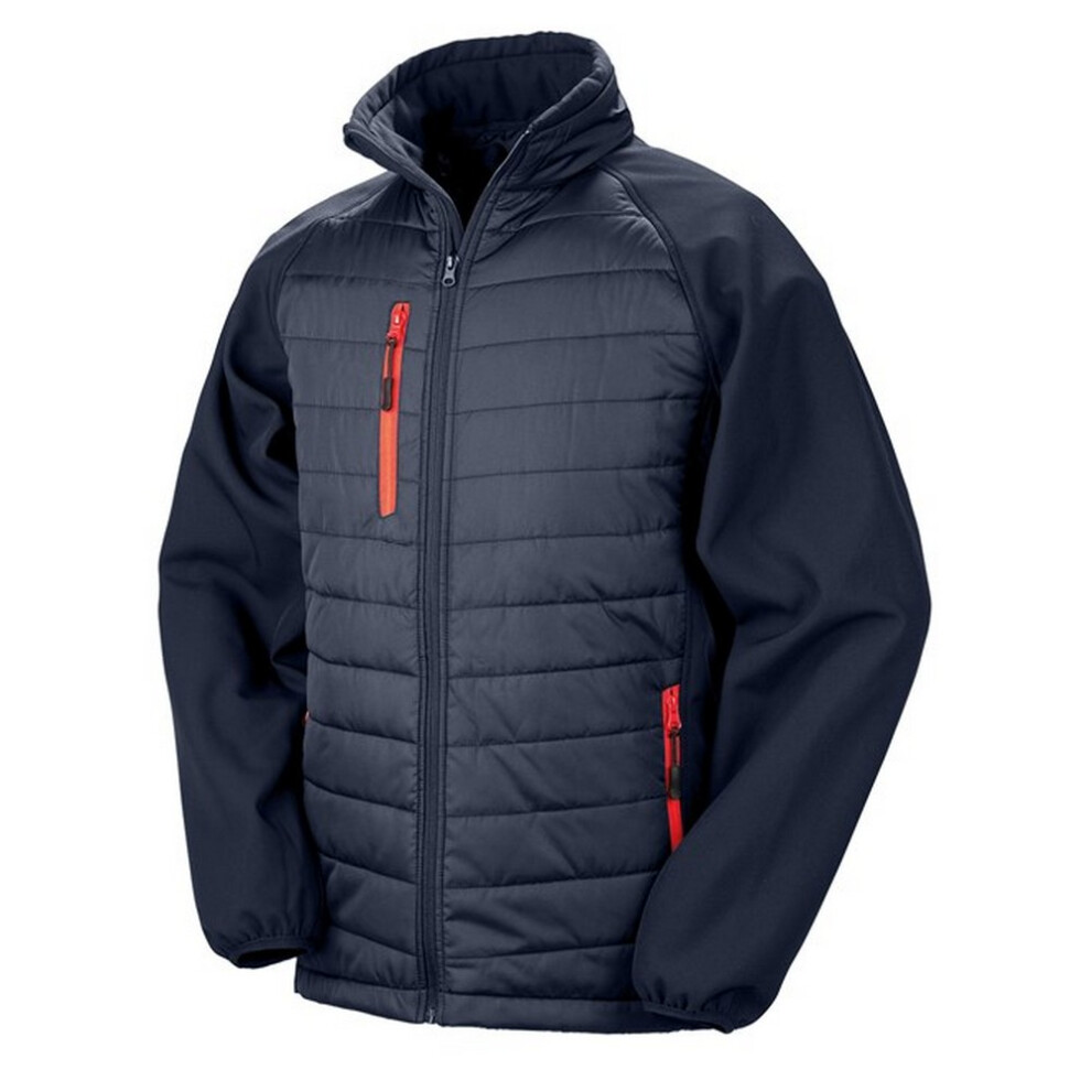 Result (Xl, Navy/Red) Unisex Adult Compass Softshell Padded Jacket