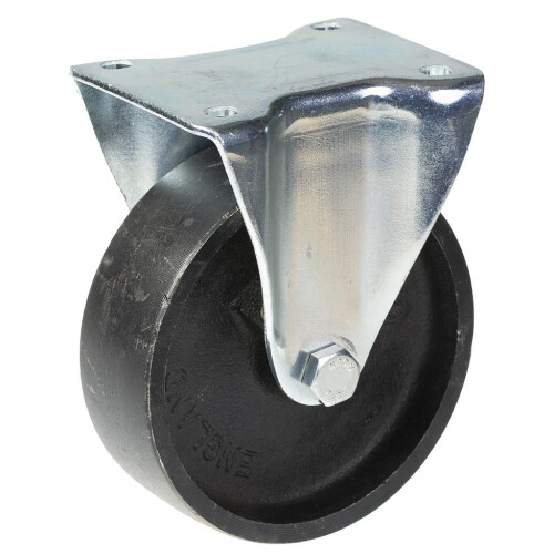 Parnells 150mm fixed castor with grey cast iron wheel