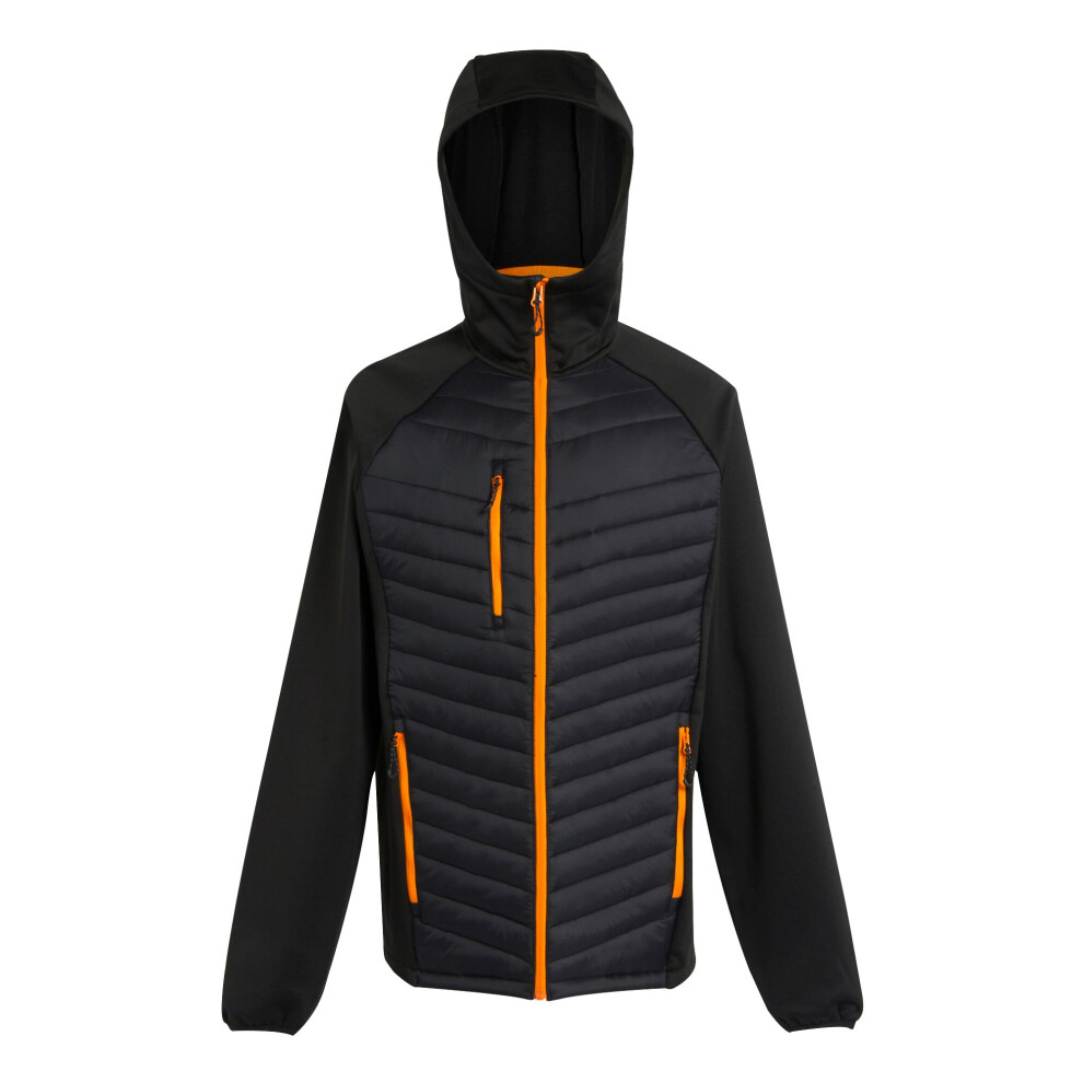 Regatta (S, Black/Orange Pop) Mens Navigate Quilted Hybrid Jacket