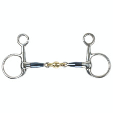 (5.5in, Blue) Shires Sweet Iron Lozenge Horse Hanging Cheek Snaffle Bit