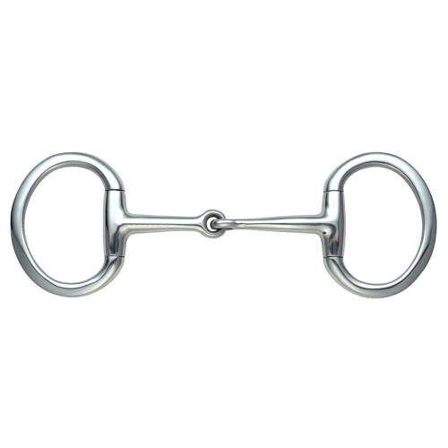 (4.5in, Silver) Shires Jointed Horse Eggbutt Snaffle Bit
