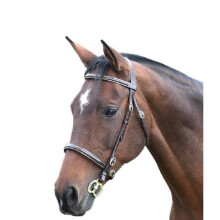 (Shetland, Havana) Blenheim Fancy Stitch Leather Horse Inhand Bridle