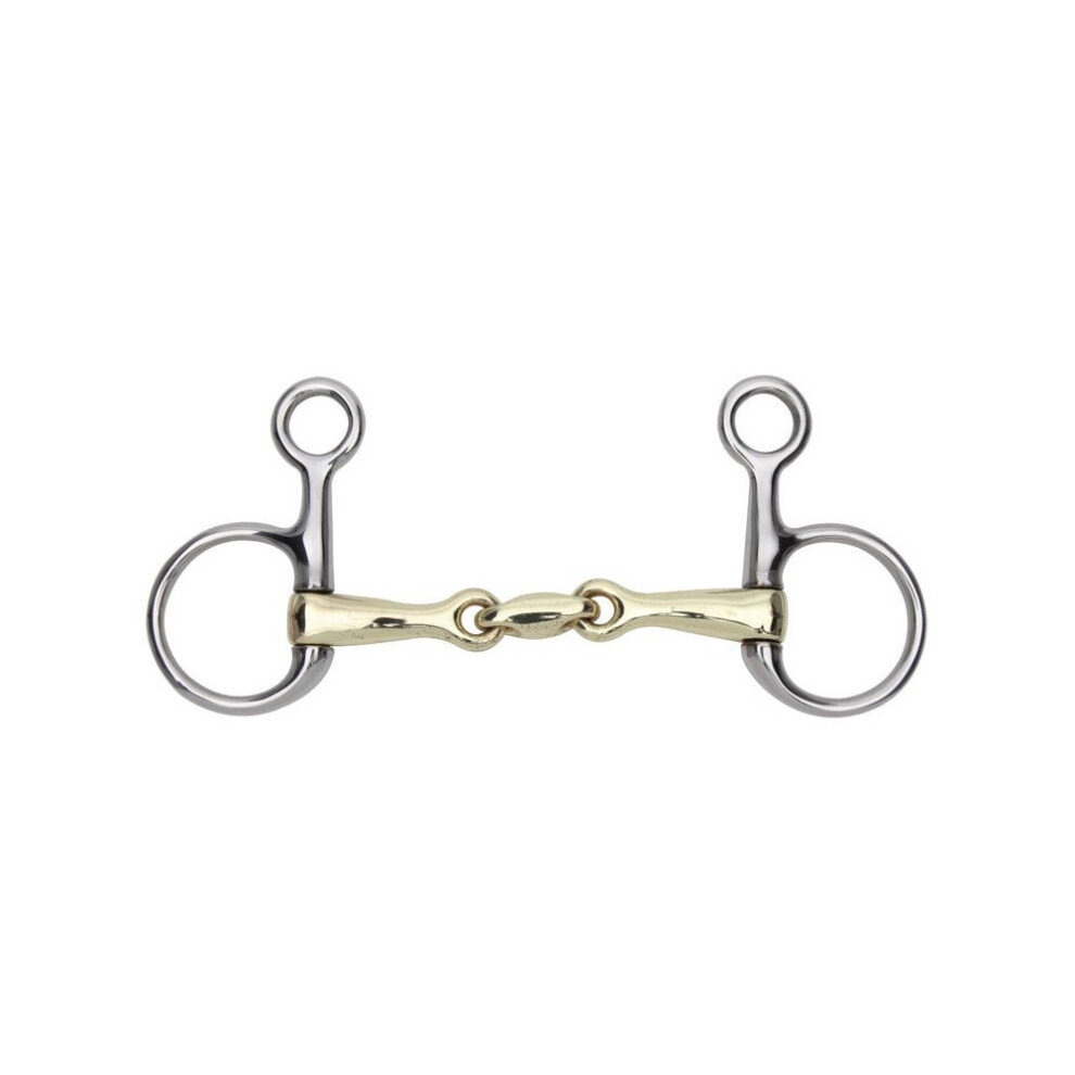 Photos - Equestrianism Shires Lozenge Horse Hanging Cheek Snaffle Bit(5in, Brass/Silver)
