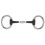 (4.5in, Silver/Black) Equirubber Equikind+ Peanut Link Horse Eggbutt Snaffle Bit 1