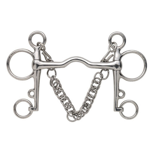 (5in, Silver) Shires Ported Horse Pelham Bit