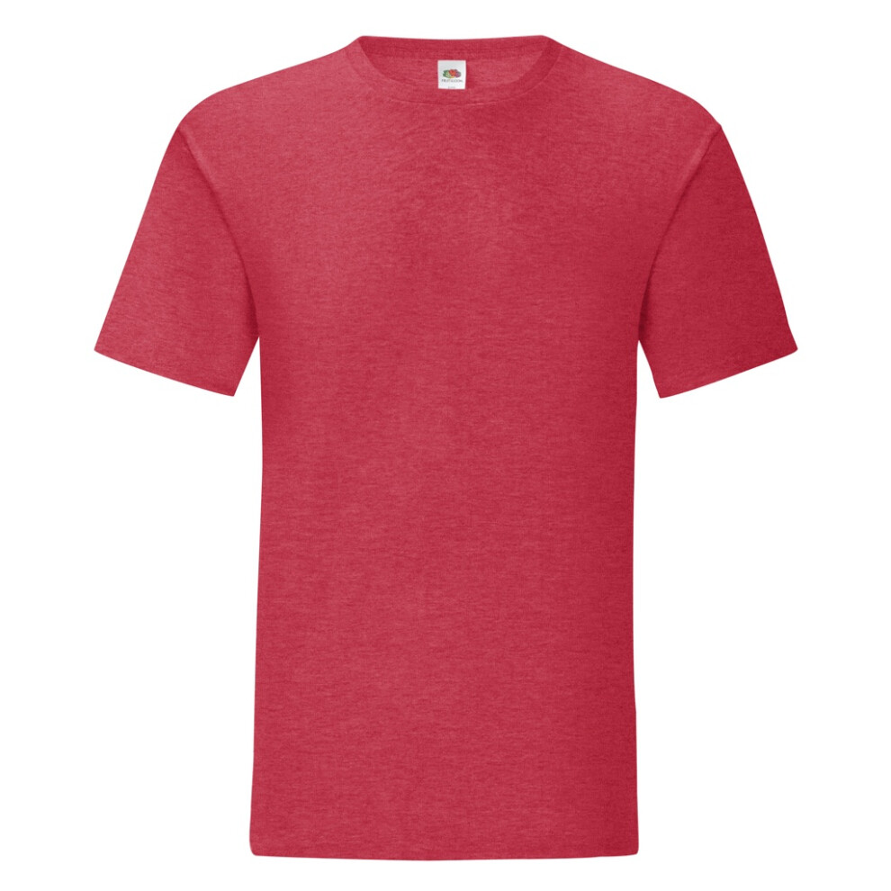 Fruit Of The Loom (M, Heather Red) Mens Iconic T-Shirt (Pack Of 5)