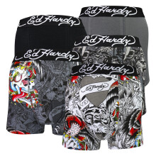 (S, Verschiedene) Ed Hardy - Ed Hardy - 5er Pack Herren Aravos Boxer Atmungsaktive Unterwäsche