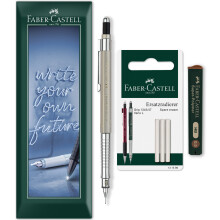 (Champagne Gold, 0.5mm) Faber-Castell TK-Fine Vario L Mechanical Pencil Set 3 Pack