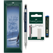 (Indigo, 0.7mm) Faber-Castell TK-Fine Vario L Mechanical Pencil Set 3 Pack