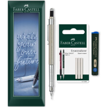 (Champagne Gold, 0.7mm) Faber-Castell TK-Fine Vario L Mechanical Pencil Set 3 Pack