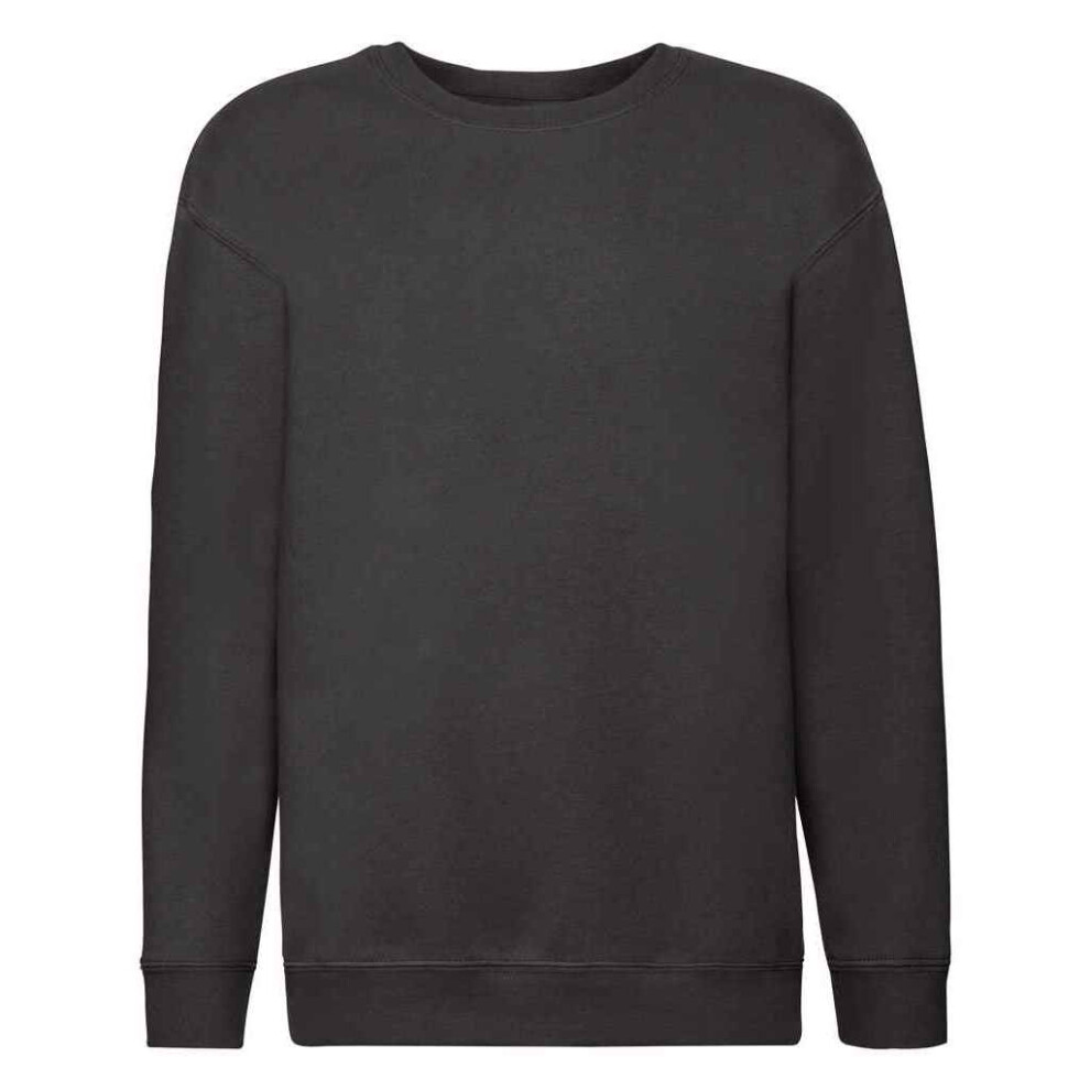 Fruit Of The Loom (7-8 Years, Black) Childrens/Kids Premium Drop Shoulder Sweatshirt