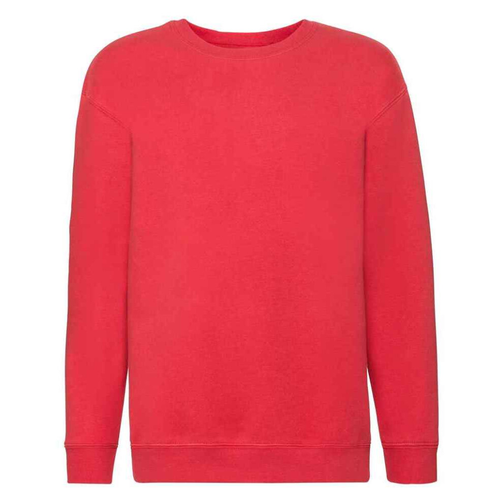Fruit Of The Loom (9-11 Years, Red) Childrens/Kids Premium Drop Shoulder Sweatshirt