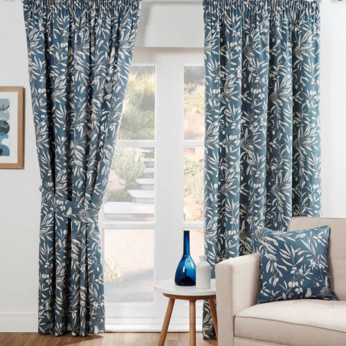 Sundour Aviary Light Filtering Curtains Blue 46x54