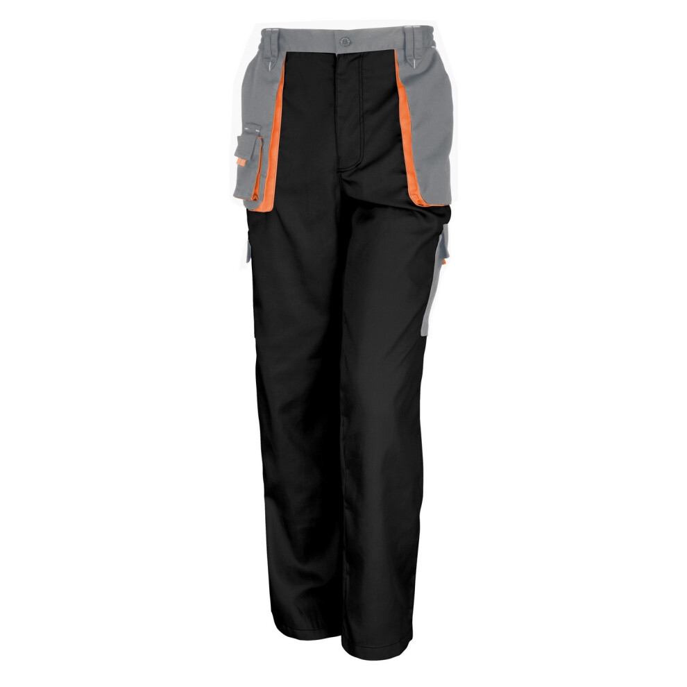 Result (4Xl, Black / Grey / Orange) Unisex Work-Guard Lite Workwear Trousers (Breathable And Windproof)