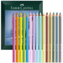 Faber-Castell Jumbo Grip Colour Pencil, Metallic, Neon & Pastel, Pack of 15
