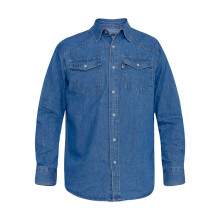 (Large, Stonewash) Duke Mens D555 Western Denim Shirt