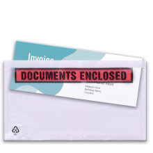 Triplast 4000 x DL Printed Document Enclosed Wallet (230 x 110 mm) | Peel & Seal Clear Plastic Envelopes/Sleeves/Pockets/Wallets | Attach Invoices