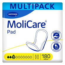 MoliCare Pad 3 Drops Unisex Incontinence Pads, 6 x 30 Pack