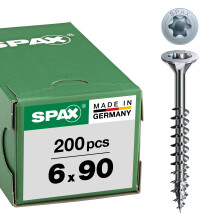 Spax Screws T-STAR plus 0191010350303 with Countersunk Head 4CUT, partial thread, through clear Zinc Galvanising, 0/1050/001/ 6,0/ 90/ /01