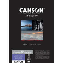 CANSON Infinity Rag Photographique Duo Ultra Smooth 220gsm A3 Paper, Digital Fine Art Reproduction, 25 Pure White Sheets