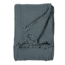 Yard furn Lark Cotton Muslin Throw – Soft Crinkle Texture Blanket (Dusk – 240x260cm)