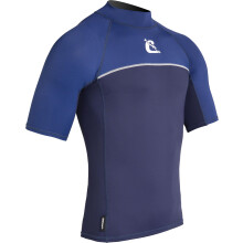 CRESSI Shield Man Rash Guard Short/SL - Protective Rash Guard for Sup and Water Sports, Blue/Royal Blue, XL, Men's