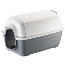 Ferplast Outdoor dog kennel KENNY MINI Dog house made of impact and UV-resistant thermoplastic resin, Liquid drain system, Ventilation grill