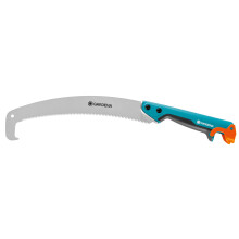 Gardena combisystem Gardeners’ Saw 300 PP, Curved: Pruning Saw for Optimal Branch cuts, 315 mm Blade Length, Hook for Cut-Off Branches, Slip Stop