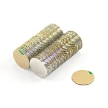 Adhesive N42 Neodymium Magnet for Arts, Crafts, Model Making, DIY, Hobbies, Office and Home - 15mm dia x 0.5mm thick - 0.28kg Pull - South