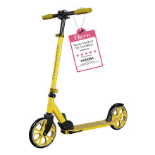 HUDORA Scooter Up 200 - canary - Quiet aluminium scooter for up to 100kg - Adjustable in height & foldable city scooter
