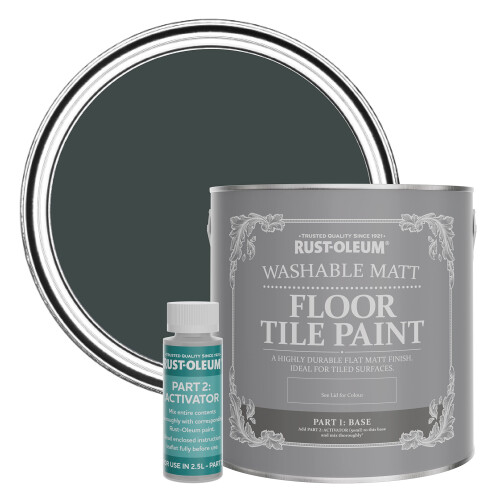 Rust-Oleum Rust-Oleum Black Washable Matt Floor Tile Paint - Black Sand 2.5L