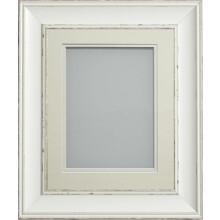 Frame Company Brooke Antique White Photo Frame, Double Ivory Mount, 20x16 for 16x12 inch, fitted with perspex