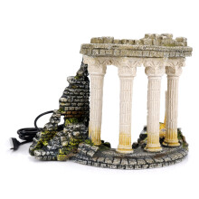 CLASSIC Roman Column Ruins Aquarium Ornament with LED Uplights – Illuminated Fish Tank Decoration – 240 x 118 x 117mm