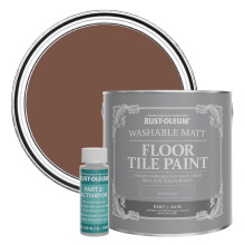 Rust-Oleum Black Washable Matt Floor Tile Paint - Faded Ember 2.5L