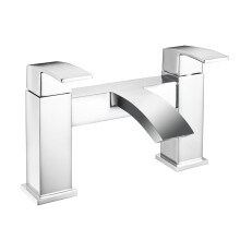 VeeBath Tidal Square Bath Filler Mixer Tap – Chrome Finish, Dual Lever, Modern Deck Mounted Bathroom Tap