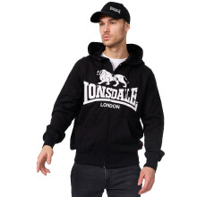 Lonsdale Men's Slim Fit Zip Krafty Sweatshirt, Black, L UK