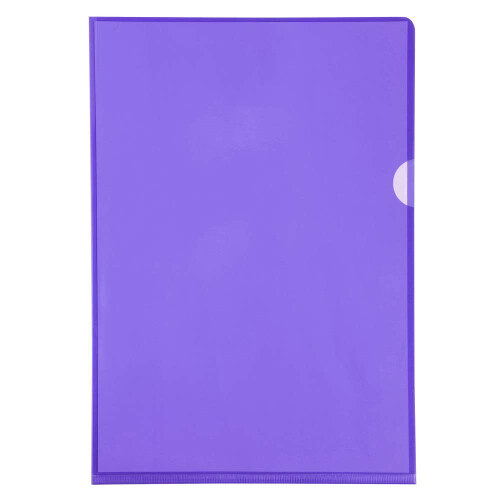 Exacompta - Ref 661205E - PVC Cut Flush Folder - Suitable for Holding A4 Documents, 0.1mm Clear PVC, Top & Right Openings