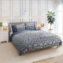 Emma Barclay Eden - Embellished Jacquard Duvet Set in Navy - Super King