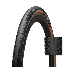 Hutchinson – Caracal – Dry Terrain Gravel Tyre – Hardskin – Mach Tread 3.0 – Folding Bead – Tubeless Ready – 700 x 45c – Black/Tan