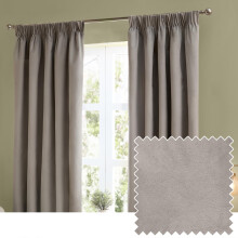 furn. The Ultimate Velvet Blackout Pencil Pleat Curtain Pair – Soft Stylish Light Blocking Thermal Matte Velvet Drapes (Silver - 117x137cm)